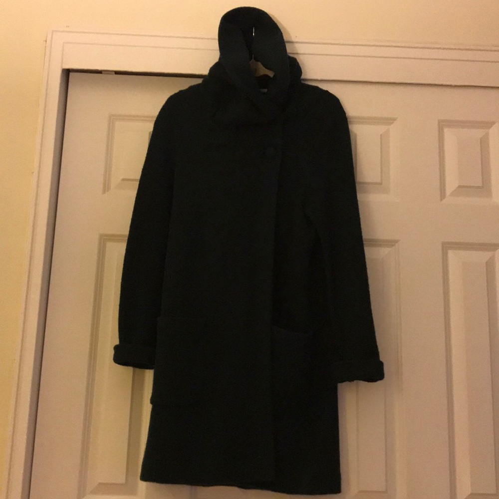 Anthropologie Boiled Wool Coat with Hood.